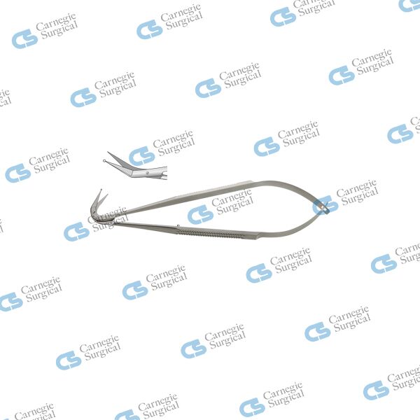 JACOBSON Micro scissors flat handle fine one probe pointed blade 25 deg angled