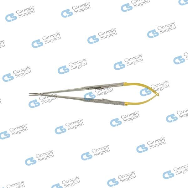 JACOBSON Micro needle holder round handle diamond coated jaws straight