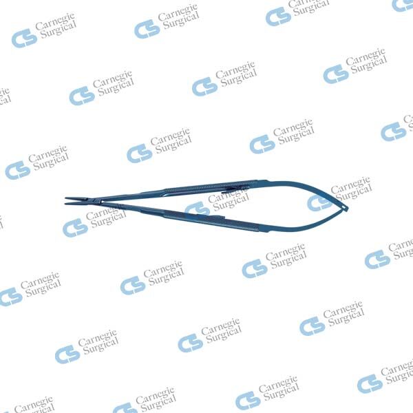Micro needle holder round handle heavy pattern stream lined titanium