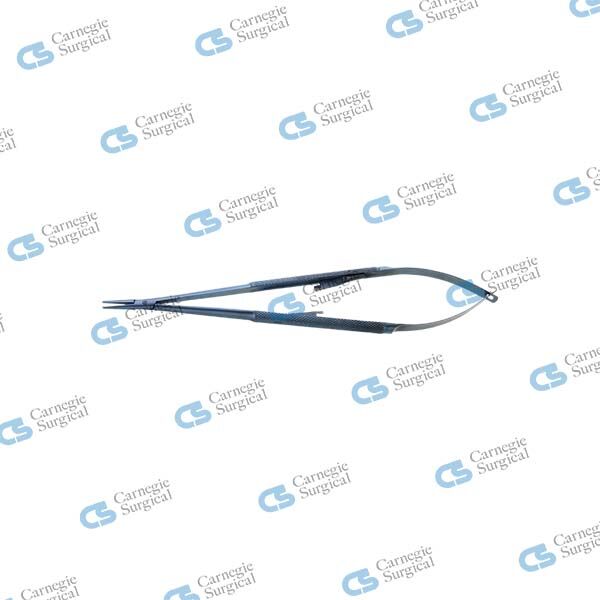 Micro needle holder round handle titanium straight diamond coated jaws with lock