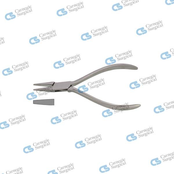 Needle nose plier cross serrated