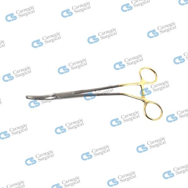 Z-Parametrium clamps extra long, offset angled shaft gold rings