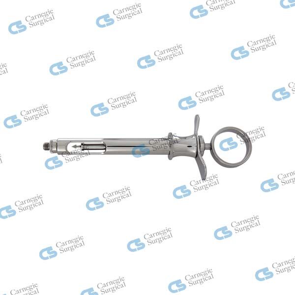 Dental cartridge syringe with harpoon aspiration ring handle US-thread, 1.8 ml